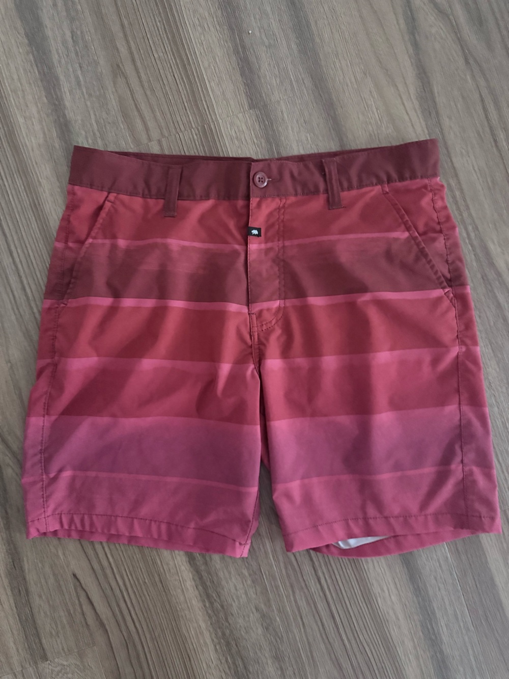 Ring of Fire Sea & Sun Flex Stretch Striped Shorts Men’s 34 Burgundy Red